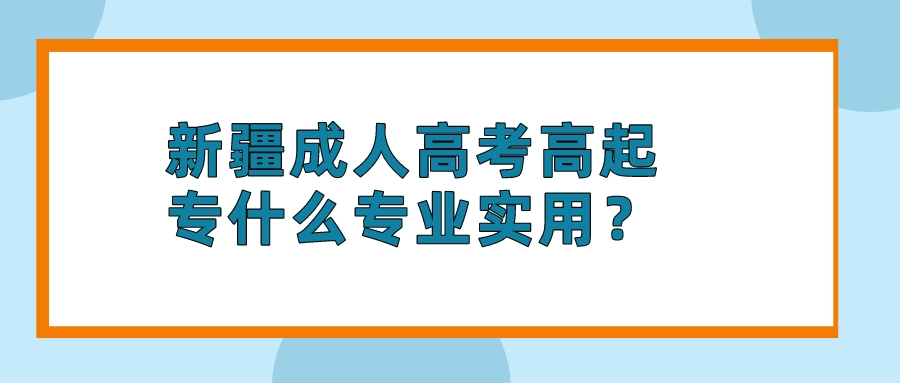 新疆成人高考高起专什么专业实用？